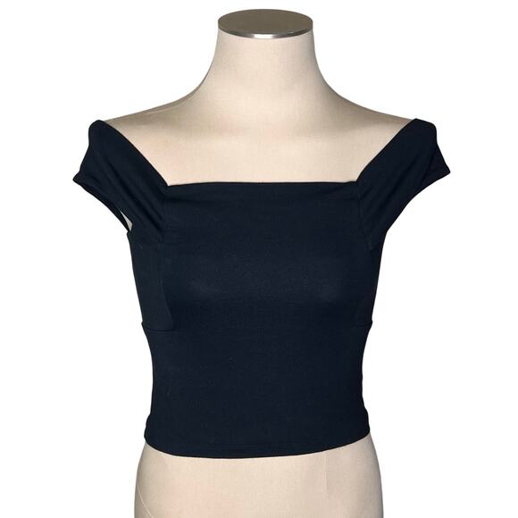 Anthropologie Tops - Anthropologie Deletta Ponte Off-The-Shoulder Top in Black Size XS